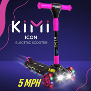 KIMI Foldable 3-Wheel Electric Scooter for Kids, Adjustable, Age 2-9, 5Mph, Lights, 10 Miles Range, Charger Included