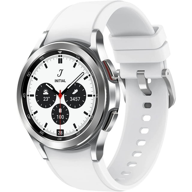 SAMSUNG Galaxy Watch 4 Classic 42mm Smartwatch with ECG Monitor Tracker for Health, Fitness, Running, Sleep Cycles, GPS Fall Detection, LTE, US Version, Silver