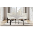 thumbnail image 4 of Lahni White Boucle Fabric Set of 2 Dining Chair with Black Iron Legs, 4 of 6