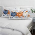thumbnail image 4 of Orange Blue Thanksgiving Throw Pillow Cover 16 x 24 Inch Decorative Pillow Cover Fall Pumpkins Maple Leaf Grey Plaid Lumbar Pillowcase Seasonal Rectangle Cushion Case for Couch Sofa Bed Living Room, 4 of 9