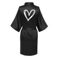 thumbnail image 3 of Kaemgyyd Satin Robes for Women Trendy Heart Valentines Silk Kimono Bathrobe Lightweight 3/4 Sleeve Belted Robes Bridesmaids Sleepwear, 3 of 3