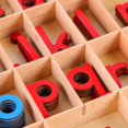 thumbnail image 3 of Kghios Montessori Alfabeto móvil pequeño de Madera con Caja y tapete Grande Materiales de Aprendizaje de ortografía preescolar Juguetes (Rojo y Azul), 3 of 5