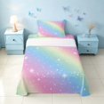 thumbnail image 2 of Homewish Ombre Blings Print Twin Sheets for Girls, Cute Rainbow Bedding, 3pcs (1 Flat Sheet, 1 Fitted Sheet and 1 Pillowcase), 2 of 6