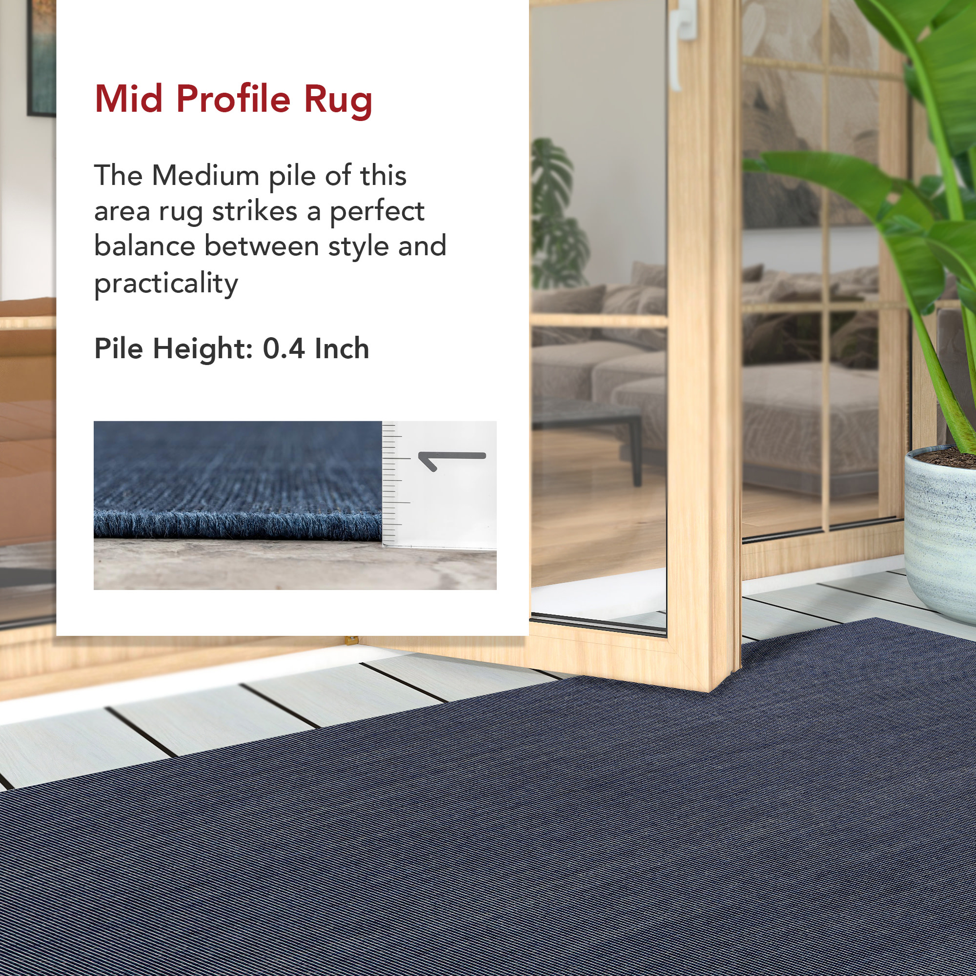 nuLOOM Nakia Transitional Indoor/Outdoor Area Rug, 8' x 10', Nakia Navy