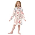 thumbnail image 6 of FORMRS Niños Bathrobe Unisex Hooded Robe Soft Plush Pajamas Sleepwear, Size 2-3T, Starfish Seashell, 6 of 7