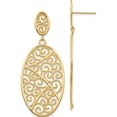 thumbnail image 1 of 14K Yellow Gold Oval Dangle Earrings (54 X 21) Made In United States th608, 1 of 5