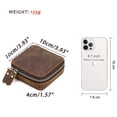 thumbnail image 4 of Hiram Crazy Horse Leather Travel Jewelry Case Small Jewelry Box Travel Organizer for Rings, Necklaces, Earrings Watches Storage Case (Dark Brown), 4 of 8
