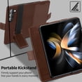 thumbnail image 4 of Funda KeziHome de piel auténtica para Samsung Z Fold 6, color marrón, 4 of 7