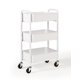thumbnail image 2 of SunnyPoint Organizador de almacenamiento de metal con ruedas, delicado y compacto, de 3 niveles, carro utilitario móvil para cocina/debajo del escritorio con ruedas giratorias (WHT Compact (15.5"" x 2, 2 of 5