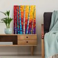 thumbnail image 5 of Vibrant Birch Forest Impasto Canvas Print, Wall Art for Living Room Bedroom Dining Room Hallway Apartment, 5 of 8