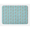 thumbnail image 1 of Sailing Bath Mat, Continuous Cheery Doodle of Sailboat Seagull and Circle, Plush Bathroom Decor Mat with Non Slip Backing, 29.5" X 17.5", Pale Seafoam Multicolor, by Ambesonne, 1 of 2
