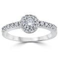 thumbnail image 1 of 5/8ct Pave Halo Lab Created Diamond Engagement Ring 14K White Gold, 1 of 3