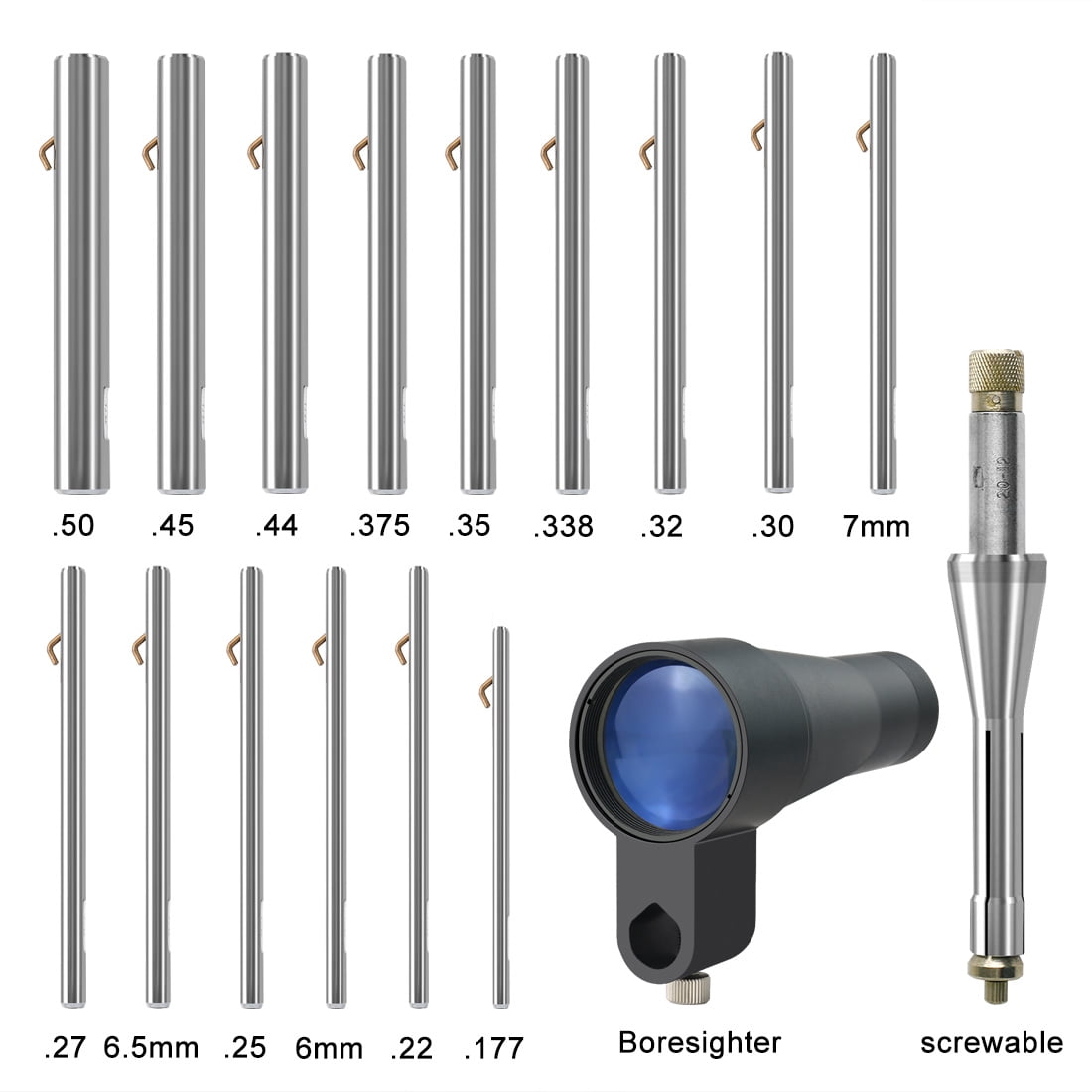 Xaegistac Rifle Scope Boresighter Kit-Precision Firearm Bore Sighter Kit with Arbors