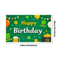 thumbnail image 3 of Green Themed Happy Birthday Banner with Shamrock Balloon Decorations Irish Party Elements Photography Props Backdrop Party Decorations Birthday Celebration St Patrick Day Party Supplies, 3 of 7