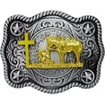 thumbnail image 1 of Moranse Religion Cross Cowboy Kneeling Prayer And Horse Design Belt Buckles, 1 of 5
