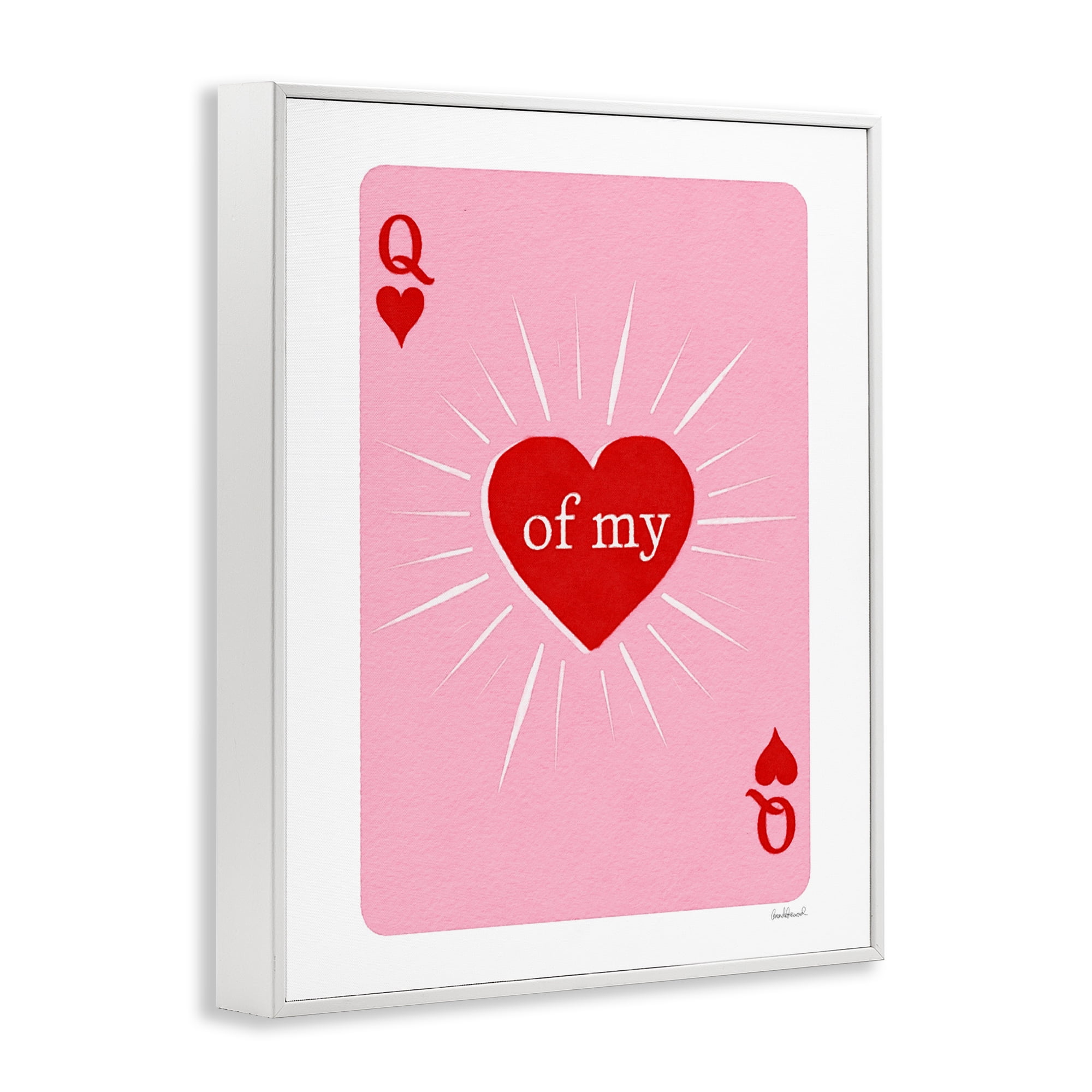 Queen Of My Heart Card White Framed Giclee Art, design by Amanda Greenwood