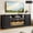 Black, variant on ANPOO 80" Farmhouse Fireplace TV Stand for TVs up to 90", Electric Fireplace Media Console, 12‑Color Flame, Fluted Entertainment Center with Power Outlet