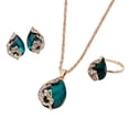 thumbnail image 2 of SmartBy Women Jewelry Set Shiny Water-Drop Shape Rhinestone Necklace Earrings Ring Gift, 2 of 7