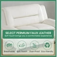 thumbnail image 7 of PonLiving Oversize Modern Leather Sofa Set with Loveseat and Armchair, 3-Piece Living Room Furniture Sets, Off White, 7 of 7