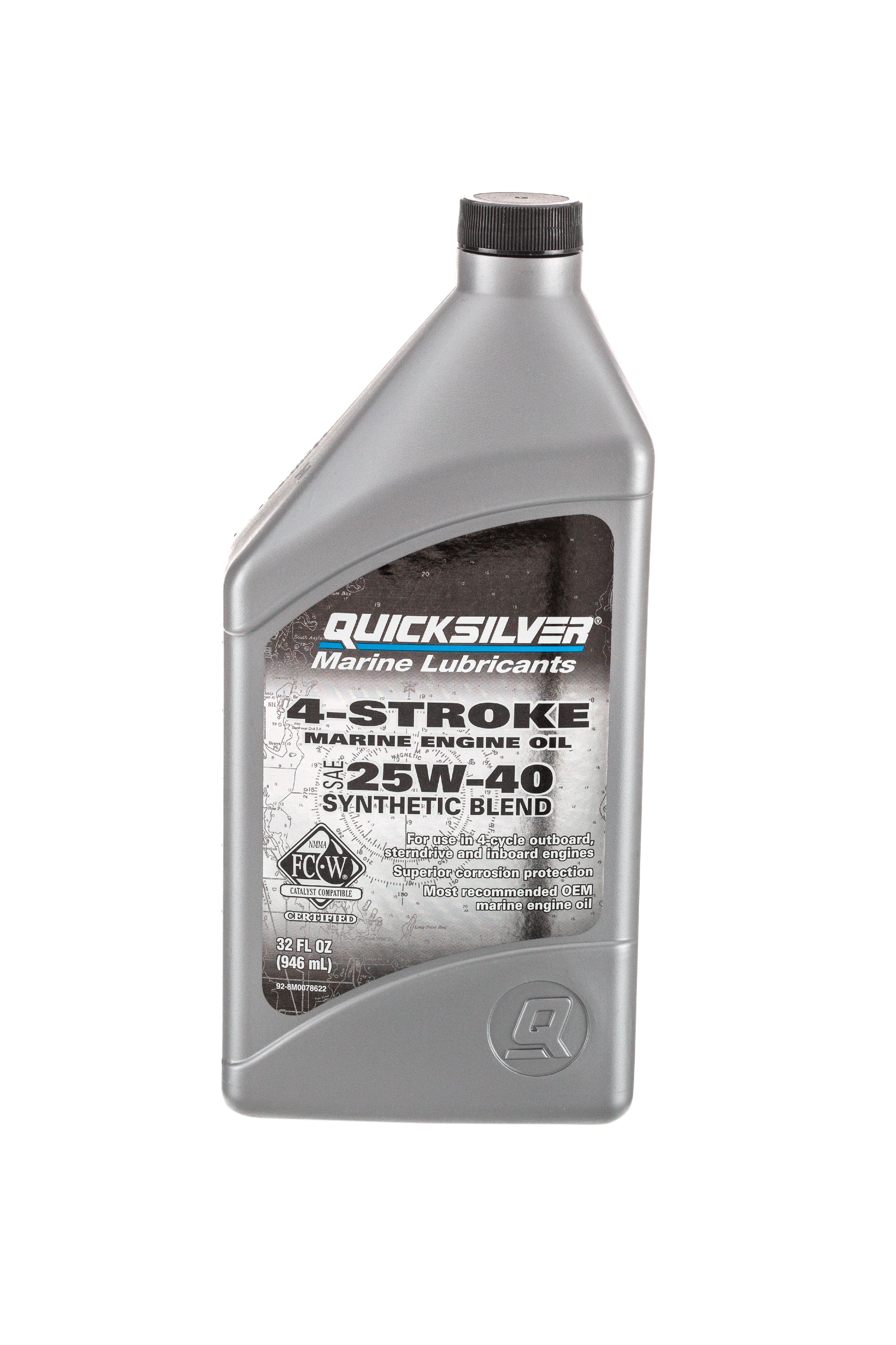 Quicksilver 8M0078622 FCW 4Stroke Synthetic Blend 25W40 Marine