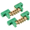 thumbnail image 1 of YSNOOWE 2Pcs Ground Bus Bar Kit 4 Terminal Positions Copper Ground Bar for Industrial Electrical Use, 1 of 8