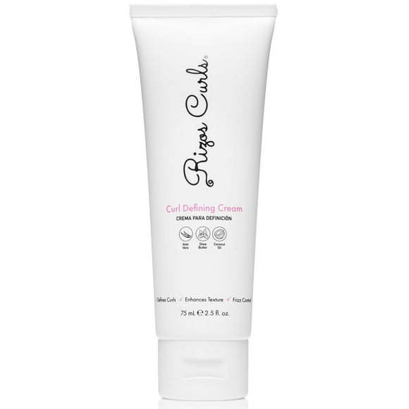 Rizos Curls Travel Curl Defining Cream Enhance Waves Curls & Coils Soft Hold for Weightless Volume Moisturizing for Frizz-Free Shine with Aloe Vera Coconut Oil & Shea Butter 2.5 oz