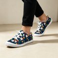 thumbnail image 4 of EKVAHL Christmas Tennis Shoes For Women, Colorful Festive Printed Canvas Sneakers, Soft Low Top Daily Walking Shoes Great For Holiday Parties Blue, 4 of 4