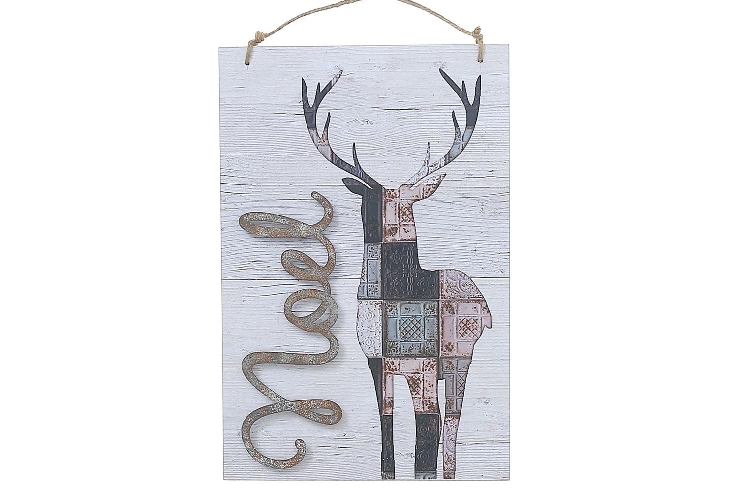 Wooden Wall Decor With Noel Deer
