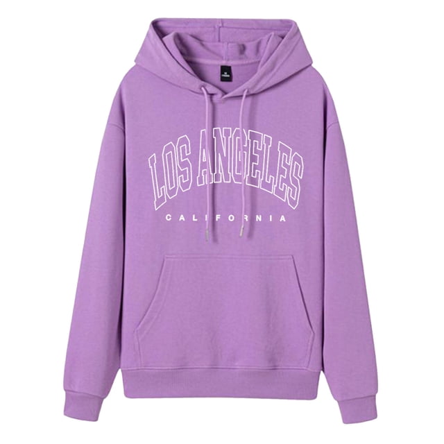 UJNDER Femme Mode Décontractée Chandail à Capuche Imprimé Lettre Graphique à Cordon de Serrage Chandail Preppy Violet 8
