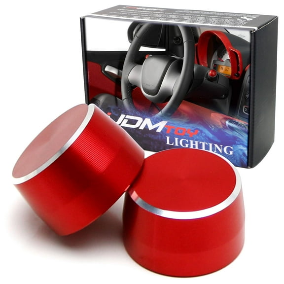 2pcs Set Sports Red Anodized Aluminum Turn Signal/Front Road Illuminating Light, Windshield Wiper Switch Cap Covers For 2007-2014 Smart Fortwo W451