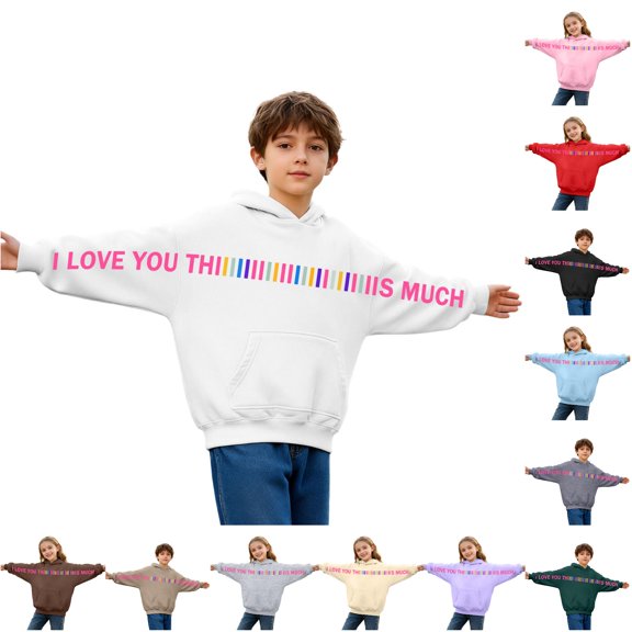 Oiyii Toddler Girl's Sleeve Printed Hoodie Sweatshirt Long Sleeve Casual Hooded Sweatshirt Daily Pullover Top,White