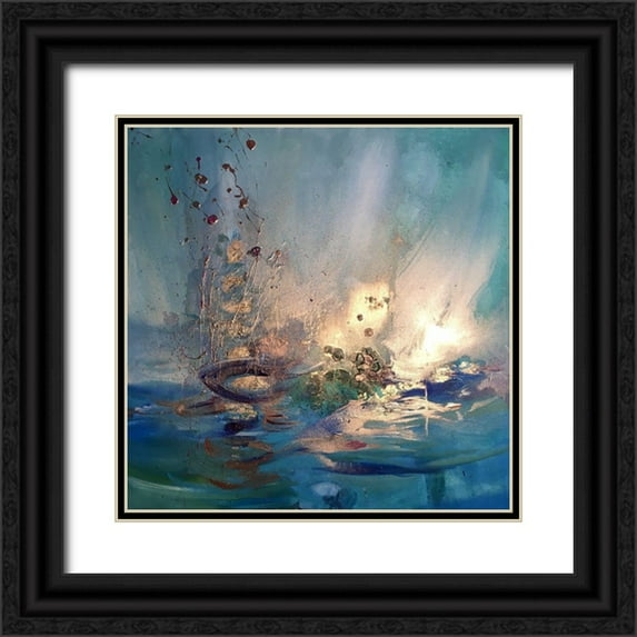 Ehret, Andrea 15x15 Black Ornate Wood Framed with Double Matting Museum Art Print Titled - Turquise Waters