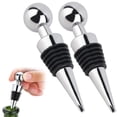 thumbnail image 1 of 2 Pcs bouchon de vin bouchon de bouteille en acier inoxydable silicone, 1 of 5