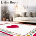 thumbnail image 2 of ODIKA 3'x5' Machine Washable Non-Slip Area Rug, Playful Artistic Entrance Greeting Display High Traffic Rug with Pad, Red, 725257, 2 of 8