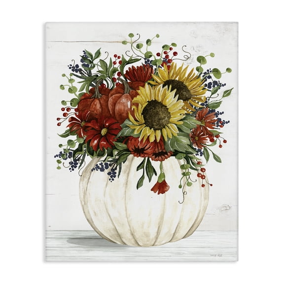 Stupell Industries French Country Country Sunflower Pumpkin Bouquet Canvas Art, 36 x 48, by Cindy Jacobs
