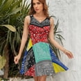 thumbnail image 7 of Bandana Paisley Patchwork Pattern Sleeveless Dress Women Summer Evening Dresses Ladies Sundress, 7 of 7
