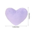 thumbnail image 2 of Faux Rabbit Fur Heart-Shaped Pillow - Soft Plush Sofa Cushion, Personalized Bedside Decor, Cozy Adorable Home Accent for Living Room/Bedroom, Decorative Pillow for Relaxation, 12.99*9.84in, Purple, 2 of 6