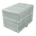 thumbnail image 1 of Aztec Dog Crate Cover, Geometric Print of Civilization Ornaments in Pastel Nature Tones, Easy to Use Pet Kennel Cover Small Dogs Puppies Kittens, 7 Sizes, Tan Slate Blue, by Ambesonne, 1 of 6