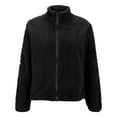 thumbnail image 4 of GXIPO Women 2024 Fall Winter Fleece Jackets Full Zip Long Sleeve Casual Soft Fuzzy Shaggy Teddy Coats Jacket Outerwear Black M, 4 of 6
