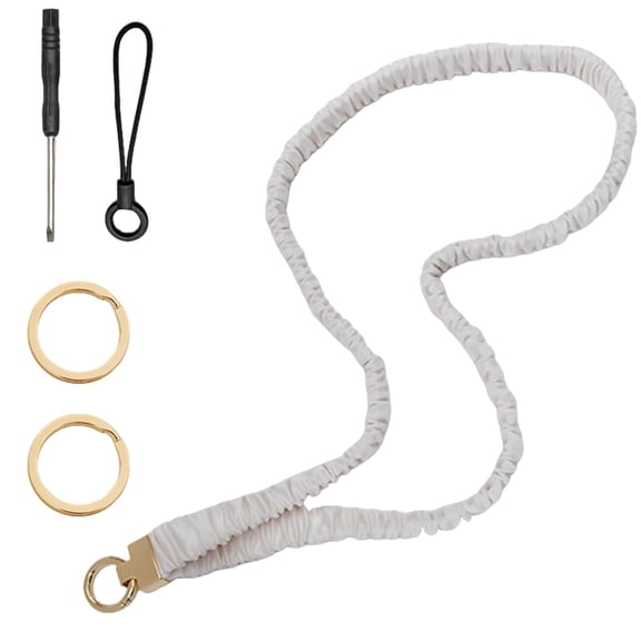 Stretchy Scrunchie Neck Lanyard for ID Badges & Keys, 2025 New Wrist and Neck Lanyard Retractable Keychain Holder for Women(B*1Pcs)