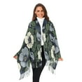 thumbnail image 3 of FORMRS Womens Scarf Winter Soft Long Big Warm Shawls Wrap Tassel Scarves, Dark Floral, 3 of 9