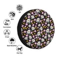 thumbnail image 4 of Salouo Daisies Flowers Print Spare Tire Cover 14-17 inch Spare Tire Protector Universal Tough Tire Wheel Cover for Trailer SUV and Truck-15 inch, 4 of 6