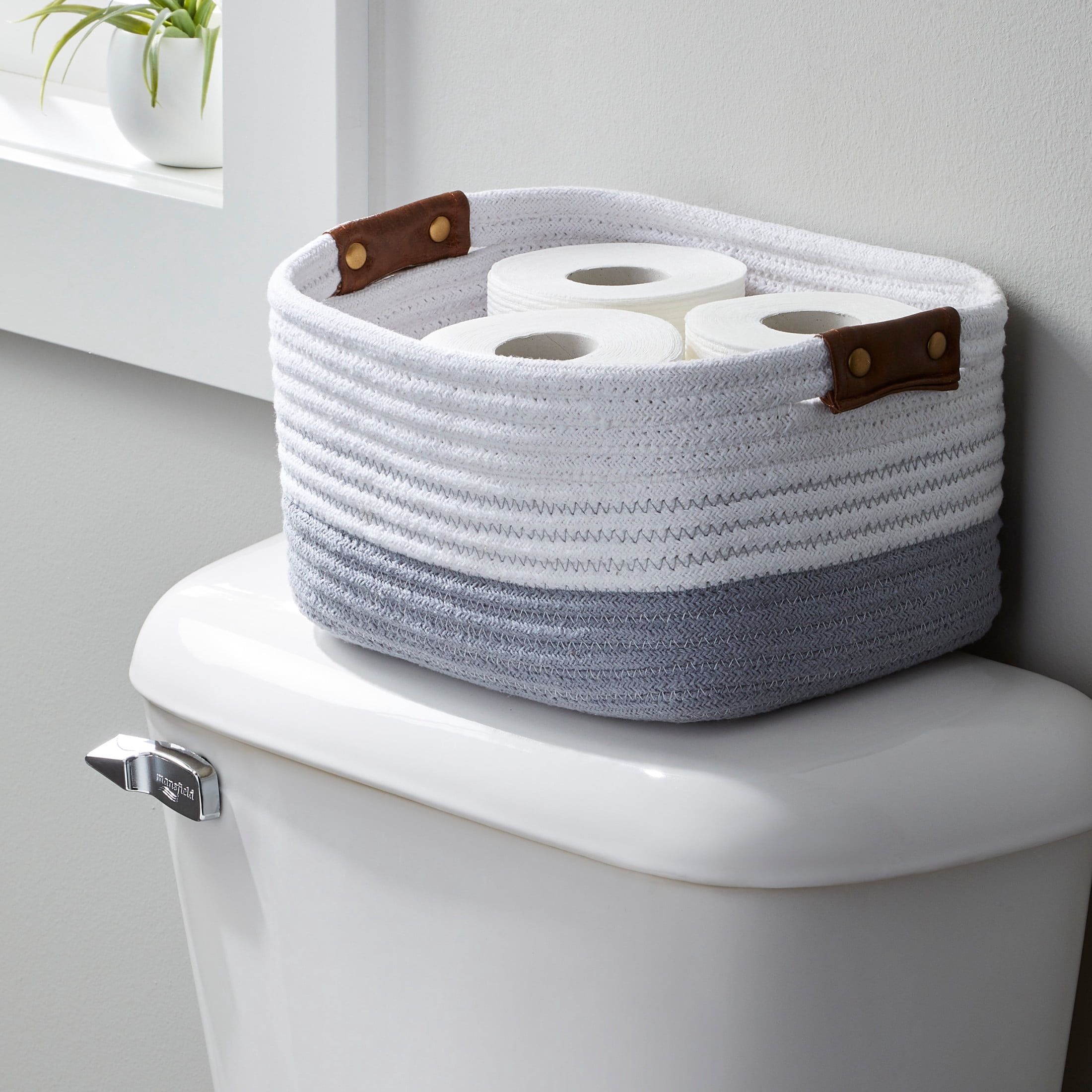 Better Homes & Gardens Rope Tank Basket Silver, Adult