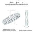 thumbnail image 5 of Rosec Jewels Classic Moissanite Eternity Band Ring for Women (D-VS1 Grade) - Anniversary Band Ring, 14K White Gold, US 10.50, 5 of 6