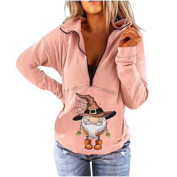 Moda mujer Casual cuello vuelto manga larga suelta camiseta otoño blusa pulóver Tops Pompotops FGAJ21587