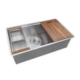 thumbnail image 5 of Ruvati RVH8303 33 in. 16 Gauge Single Bowl Workstation Ledge Rounded Corners Undermount Kitchen Sink, Silver, 5 of 6
