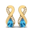 thumbnail image 2 of Mooneye 925 Sterling Silver Gold Vermeil 8x5mm Pear Swiss Blue Topaz Infinity Women Gifts Earrings, 2 of 4
