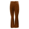thumbnail image 6 of Velvet Pants Women 2026 Fall Winter Elastic High Waist Flowy Bell Bottom Sparkly Pants Dressy Trousers, 6 of 6