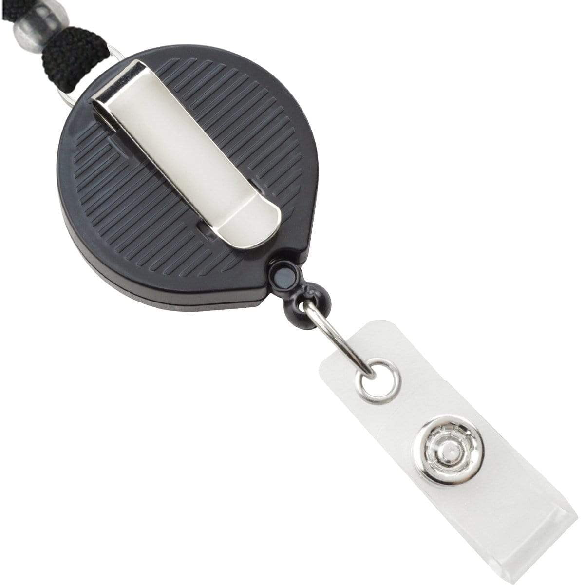 100 Pack - Black Badge Reel Lanyard with Safety Breakaway Neck Strap for Long Reach - Removable Retractable No Twist Reel I’d Card Holder for Nurses, Access Badges & More by Specialist ID (Black)