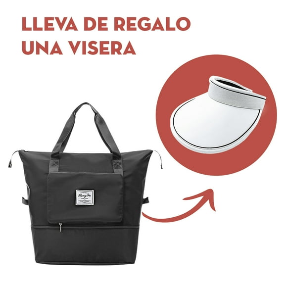 Bolso De Viaje Para Dama MIMA Multifuncional Expandible Impermeable Negra